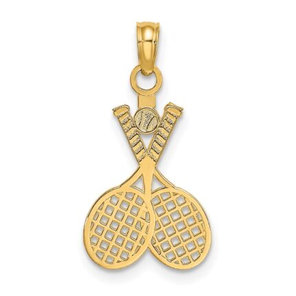 14K Double Tennis Racquet with Ball Charm