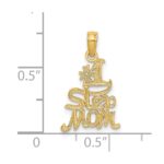 14K Polished Engraved #1 STEP MOM Charm - Image 3