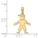 14K Boy with Baseball Cap Charm - Image 3