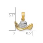 14k and White Rhodium Cowboy Hat Charm - Image 3