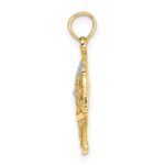 14k Two-Tone with White Rhodium Flower Basket with I LOVE YOU Charm - Image 2