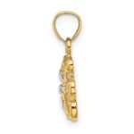 14k and White Rhodium Teddy Bear Charm - Image 2