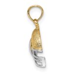 14k and White Rhodium Football Helmet with Ball Charm - Image 2