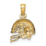 14k and White Rhodium Football Helmet with Ball Charm - Image 4