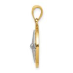 14K Nautical Compass with White Gold Needle Charm - Image 2
