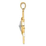 14K Two-Tone Star with Nautical Compass Charm - Image 2