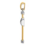 14K Two-tone Polished -X- Center Cross Charm - Image 2