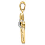 14K Two-Tone Polished -X- Center Design Cross Charm - Image 2