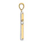 14K Two-tone Beveled Cross Charm - Image 2