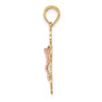 14K Two-Tone Crucifix with Scallop Trim Charm - Image 2