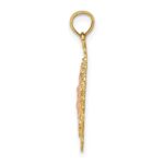 14k Two Tone with Lace Trim Crucifix Charm - Image 2