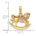 14k Two-Tone Rocking Horse with Saddle Charm - Image 3