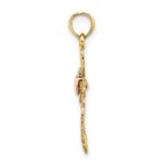 14k Two-Tone Cross with Heart Charm - Image 2