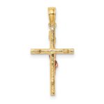 14k Two-Tone Cross Crucifix Charm - Image 4