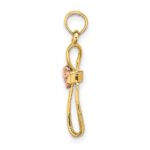 14k Two-Tone Twisted Cross with Flower Charm - Image 2