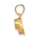 14k Two-Tone 3-D Baby Booties with Teddy Bear Charm - Image 2