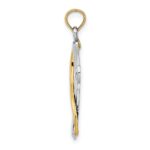 14K with White Rhodium Cross with Drape Charm - Image 2