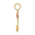14k Two-tone with White Rhodium I LOVE YOU with Hearts Charm - Image 2