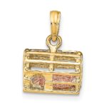 14K Two-Tone Moveable 3-D Pink Lobster In Trap Charm