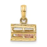 14K Two-Tone Moveable 3-D Pink Lobster In Trap Charm