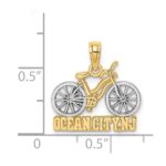 14k with White Rhodium OCEAN CITY NJ Bicycle Charm - Image 3