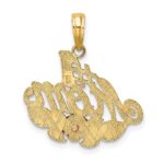 14k Two-tone with White Rhodium #1 MOM with Flower Charm - Image 4