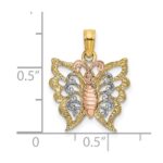 14k Two-Tone with White Rhodium Butterfly Cut-Out Charm - Image 3