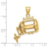 14K 3-D Fishing Reel with Moveable Handle Charm - Image 3
