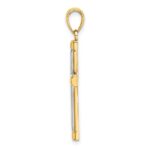 14K and White Rhodium Polished Tubular Cross Charm - Image 2