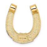 14k and White Rhodium Horseshoe Chain Slide Charm - Image 4