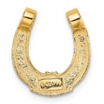 14k and White Rhodium Horseshoe Chain Slide Charm - Image 4
