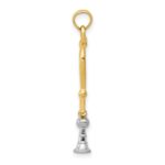 14k Two-Tone 3-D Stethoscope Pendant - Image 2