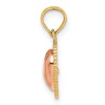 14k Yellow and Rose Polished Heart Beaded Charm - Image 2