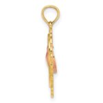 14k Yellow and Rose Polished Dangling Heart In Heart Charm - Image 2