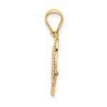 14k Two-tone with White Rhodium MADRE Heart with Doves Charm - Image 2