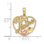 14k Two-Tone Heart with #1 MOTHER Charm - Image 3