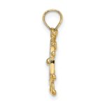 14K and White Rhodium 2-D Ship Wheel Charm - Image 2