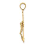 14K Two-tone Engraved Crucifix Charm - Image 2