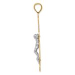 14K Two-tone Textured Crucifix Charm - Image 2