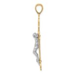 14k Two-Tone Textured Crucifix Charm - Image 2