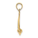 14K and White Rhodium 3-D Polished Sailboat Charm - Image 2