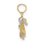 14K and White Rhodium Textured Octopus Charm - Image 2
