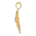 14k Yellow and Rose Flower in Heart Charm - Image 2