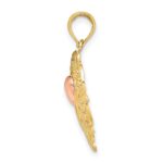 14k Yellow and Rose Heart Dangle with Lace Border Charm - Image 2