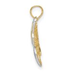14k and White Rhodium Butterfly with Beaded Wings Charm - Image 2