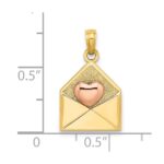 14k Yellow and Rose Heart 3-D XOXO Envelope Charm - Image 3
