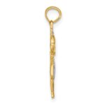 14K Textured with White Rhodium Girl Charm - Image 2