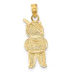 14K Textured with White Rhodium Boy Charm - Image 4