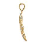 14K and White Rhodium Diamond-cut Flower Pendant - Image 2
