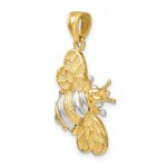 14k and White Rhodium 3-D Bumblebee Charm - Image 5